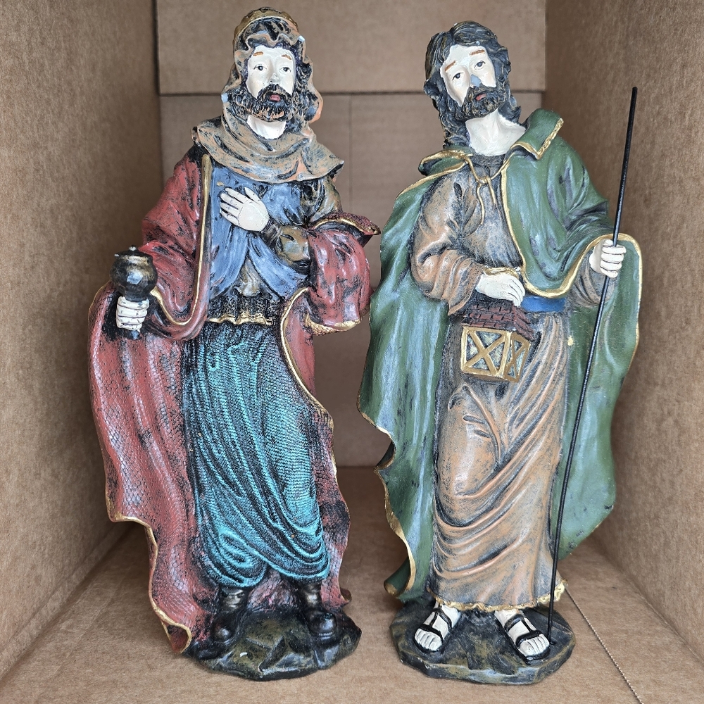 2 Biblical Nativity Scene Figurines/Statues-10.25" Tall-Saint Joseph & Caspar
